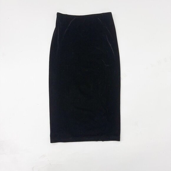 AMERICAN APPAREL VELOUR MIDI SKIRT WITH BACK SLIT - Picture 2 of 4